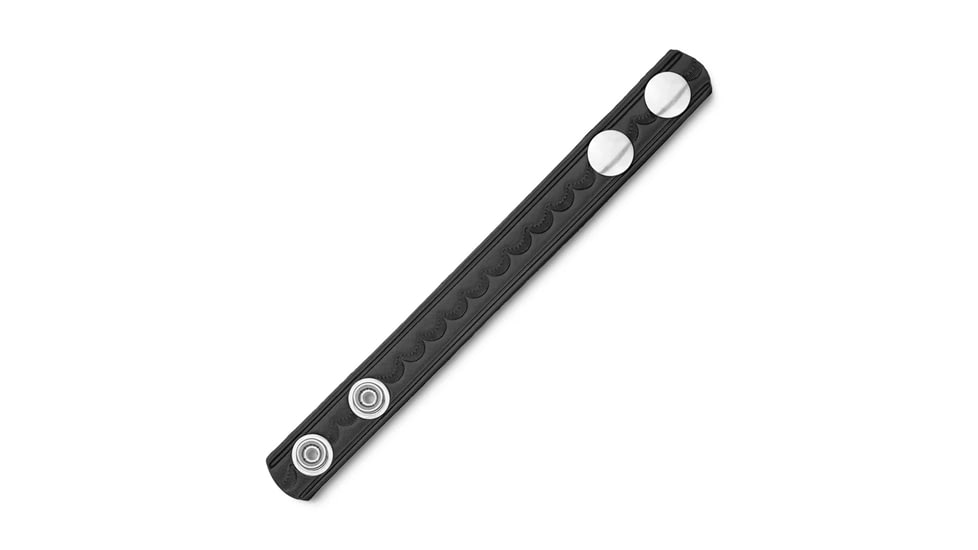 DutyMan 3/4in Basketweave Leather Belt Keeper, Silver Snap, Black, 2421N