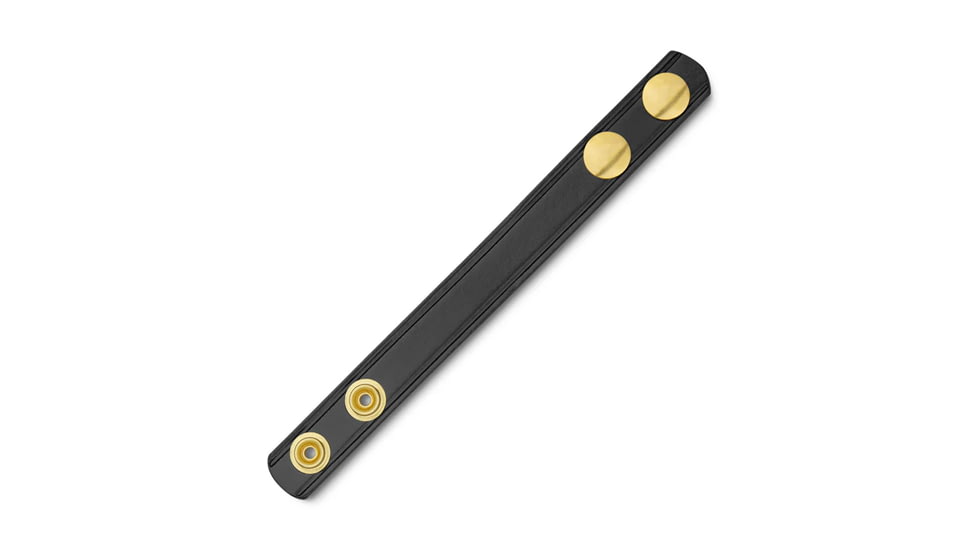 DutyMan 3/4in Plain Leather Belt Keeper, Gold Snap, Black, 2411G