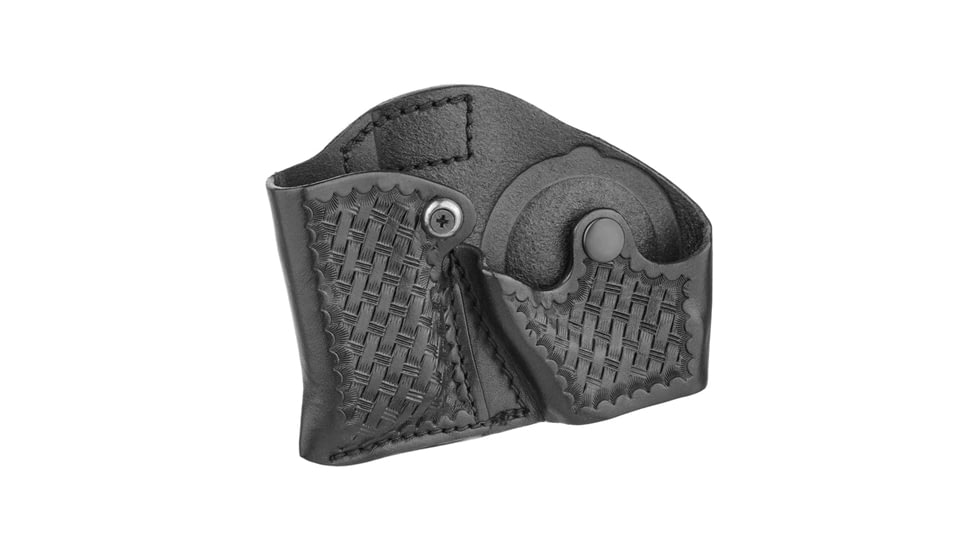 Basketweave Leather Vertical Open Magazine/Cuff Combo Holder
