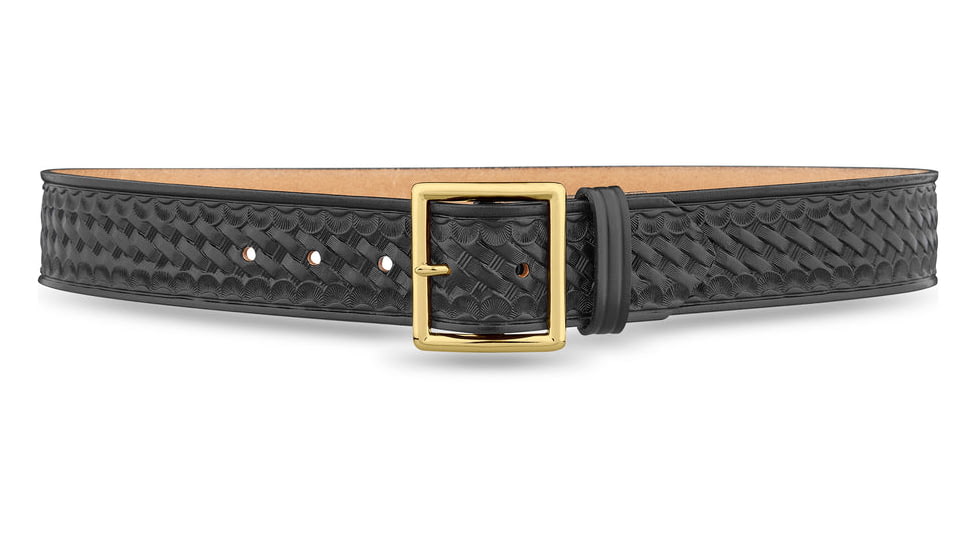 DutyMan 1-3/4inch Basketweave Leather Garrison Belt With Gold Buckle DTY-1621-42-9032