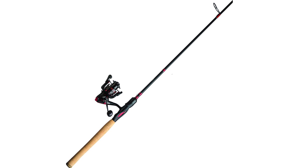 Eagle Claw 2.5 Series 6'6in Medium Action 2 Piece Spinning Combo Size 20 Reel, Black/Red, EC1S66MF2C