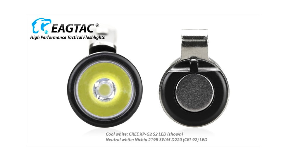 EAGTAC D25AAA RED/BLUE/GRAY/GOLDED Flashlight, Nichia 219B LED, 115lm, Black, D25AAA-219B-NW