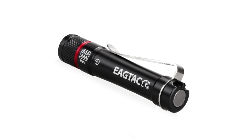 EAGTAC D25AAA RED/BLUE/GRAY/GOLDED Flashlight, Nichia 219B LED, 115lm, Black, D25AAA-219B-NW