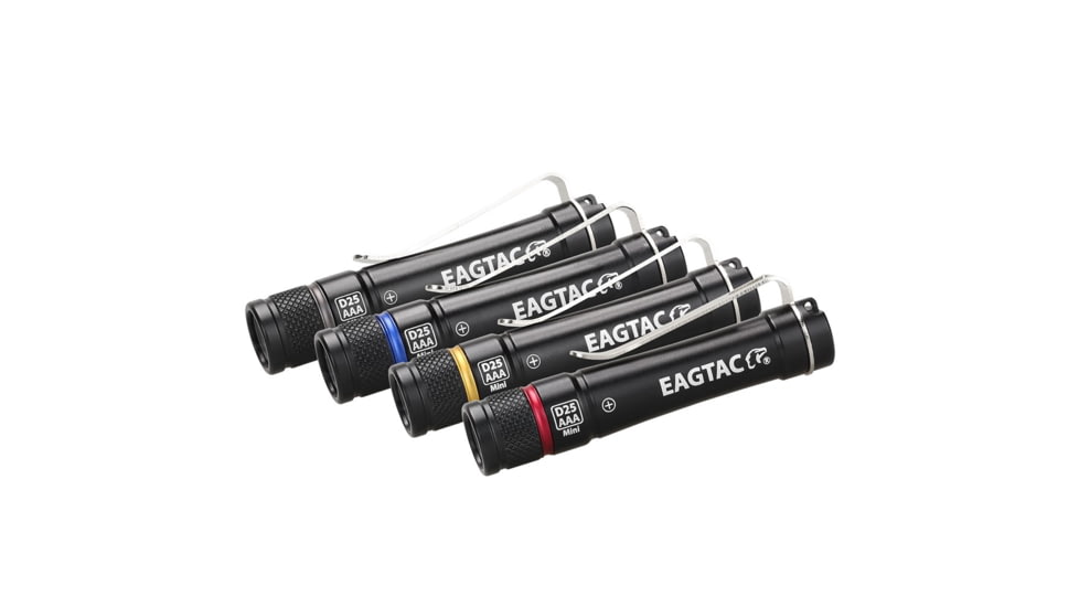 EAGTAC D25AAA RED/BLUE/GRAY/GOLDED Flashlight, Nichia 219B LED, 115lm, Black, D25AAA-219B-NW