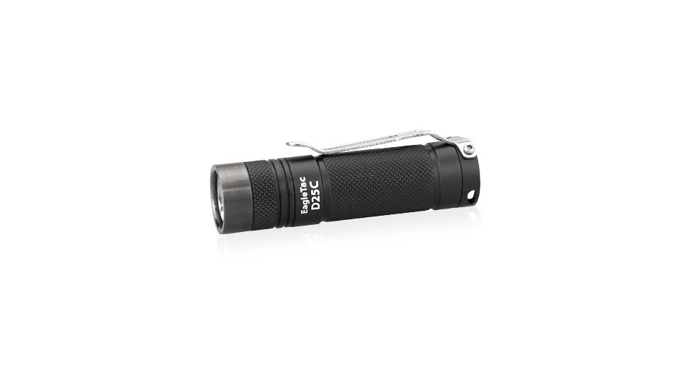 Eagtac D25C Clicky XML2 U4 LED Flashlight, Black, Medium, D25CRCXML2