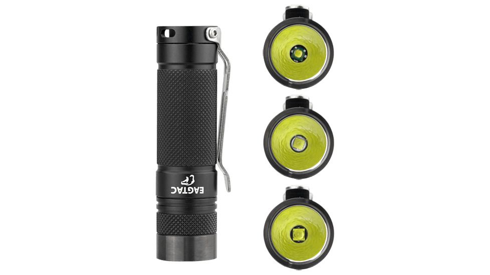 Eagtac D25C Clicky XML2 U4 LED Flashlight, Black, Medium, D25CRCXML2