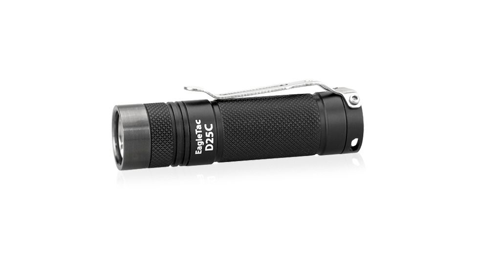 Eagtac D25C Clicky XML2 U4 LED Flashlight, Black, Medium, D25CRCXML2