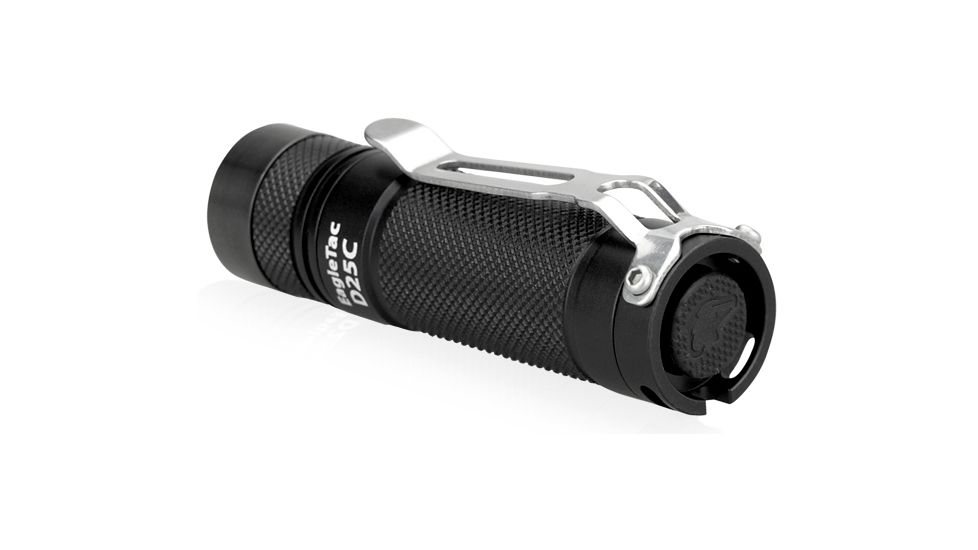 Eagtac D25C Clicky XML2 U4 LED Flashlight, Black, Medium, D25CRCXML2