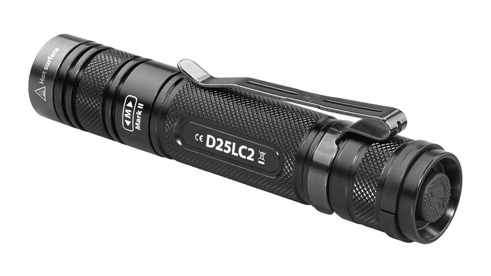 EAGTAC D25LC2 Clicky MKII Flashlight, Luminus SST20 CRI-95 4000K NW LED, 820lm, Black, D25LC2-CLICKY-MKII-SST20-NW