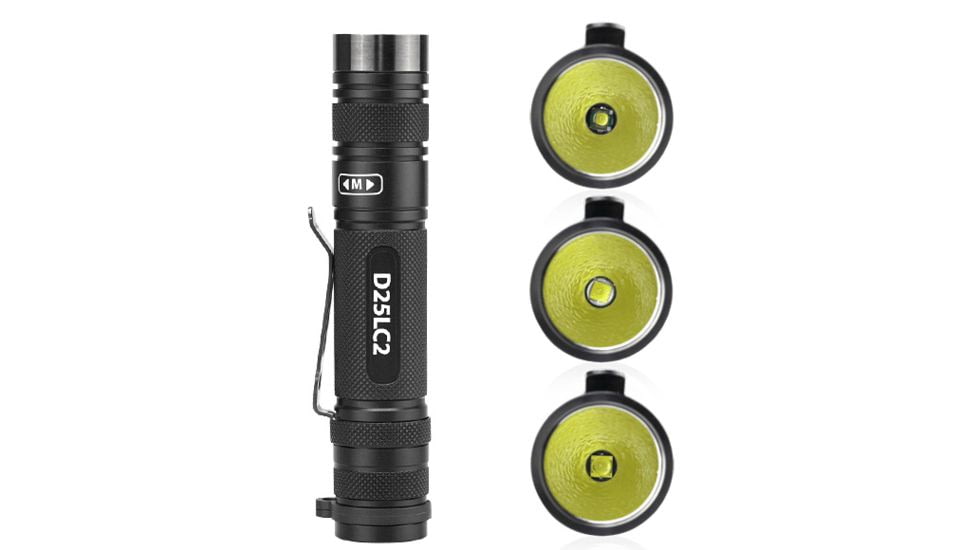 EAGTAC D25LC2 RC Clicky Flashlight, XP-G2 S3 LED, 599lm,1x18650,2xCR123A, Black, D25LC2-CLICKY-XPG2-CW