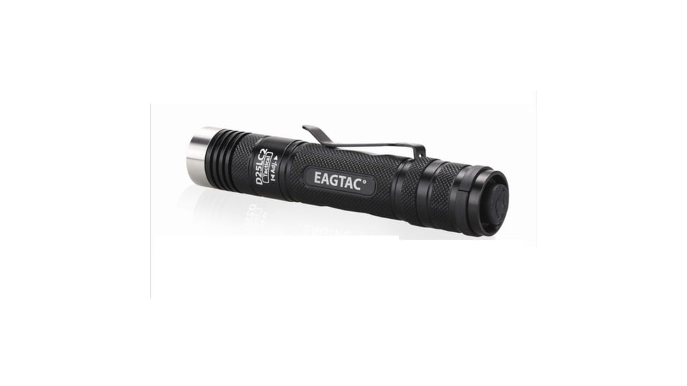 EAGTAC D25LC2 Tactical Flashlight, XM-L2 U2 NW LED, 1200lm, Black, D25LC2-TACTICAL-XML2-NW