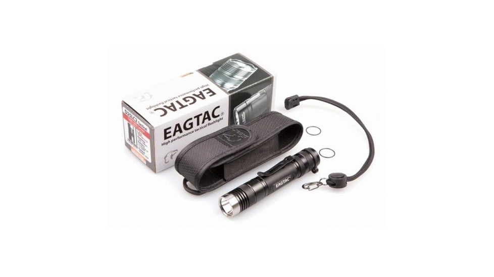EAGTAC D25LC2 Tactical Flashlight, XM-L2 U2 NW LED, 1200lm, Black, D25LC2-TACTICAL-XML2-NW