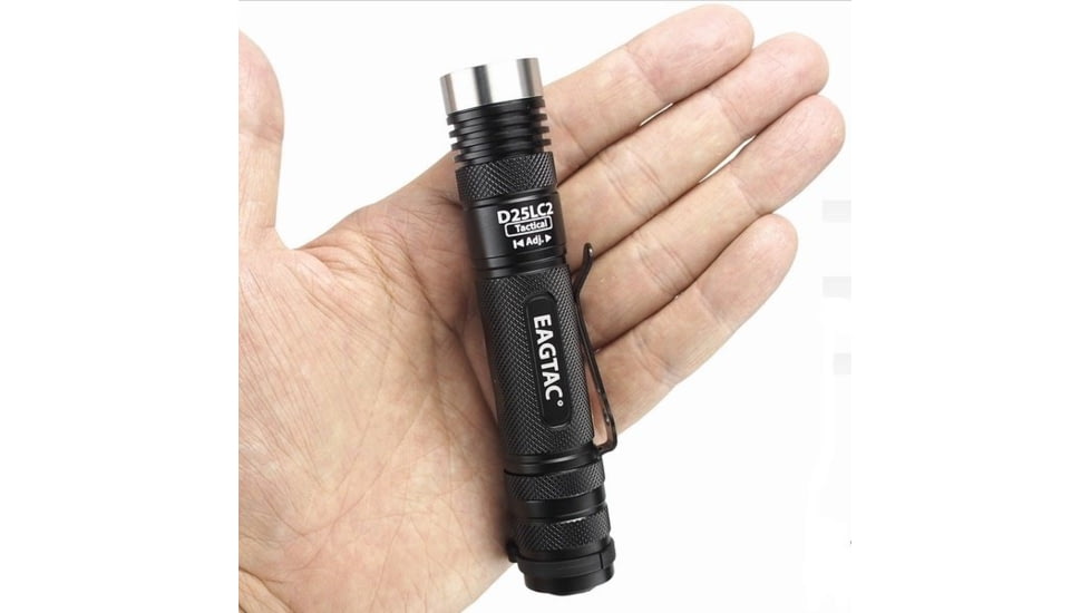 EAGTAC D25LC2 Tactical Flashlight, XM-L2 U2 NW LED, 1200lm, Black, D25LC2-TACTICAL-XML2-NW