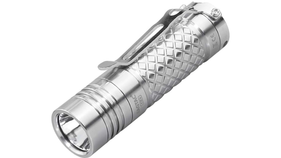 EAGTAC D3C RC Ti Flashlight, Luminus SST20 CRI-95 4000K NW LED, 510lm, Silver, D3C-CLICKY-TI-SST20-NW