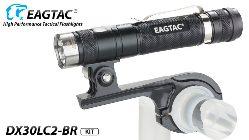 EAGTAC DX30LC2-BR Rechargeable Flashlight Kit, XP-L HI V2 NW LED, 1084lm, Black, DX30LC2BR-XPLHI-KIT-NW