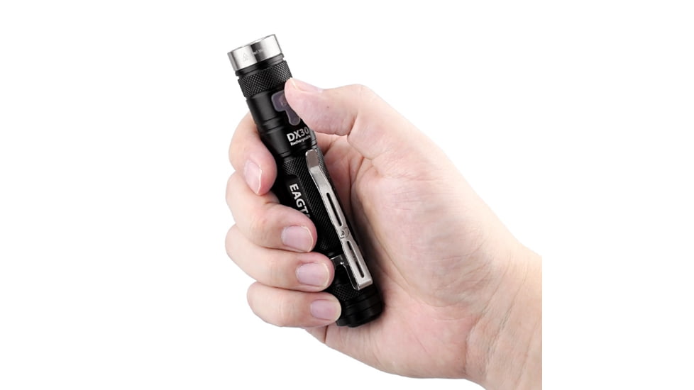 EAGTAC DX30LC2-R Rechargeable Flashlight Kit, XP-L HI V2 NW LED, 1084lm, Black, ET-FL-DX30LC2R-XPLHI-KIT-NW
