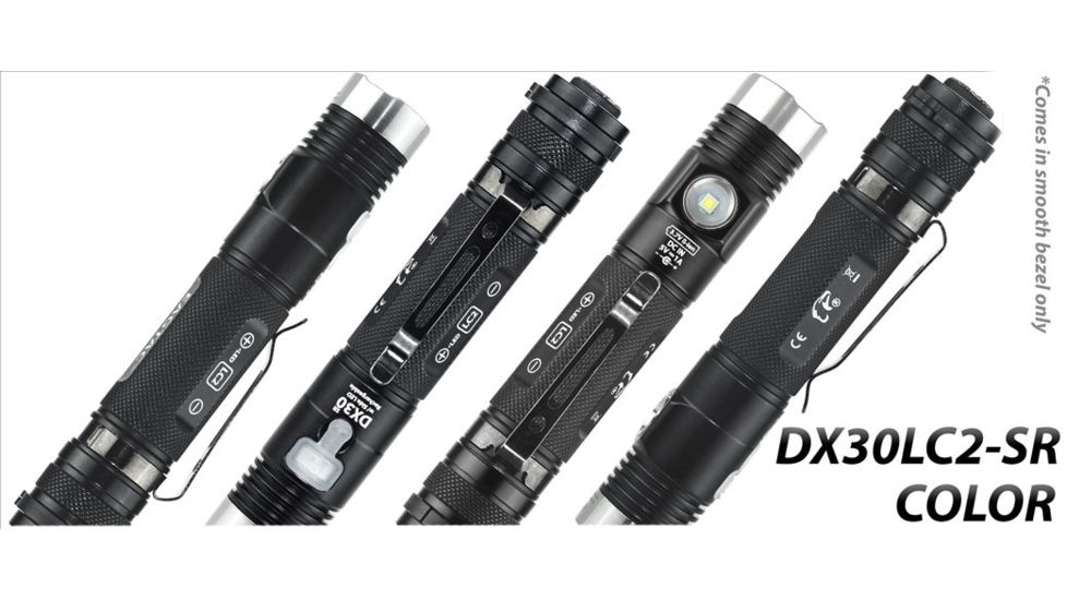 Eagtac DX30LC2-SR Color Side-LED Rechargeable  Flashlight, XP-E2 Green w/ XPL HI LED, 263lm w/ 1160lm, Black 2737