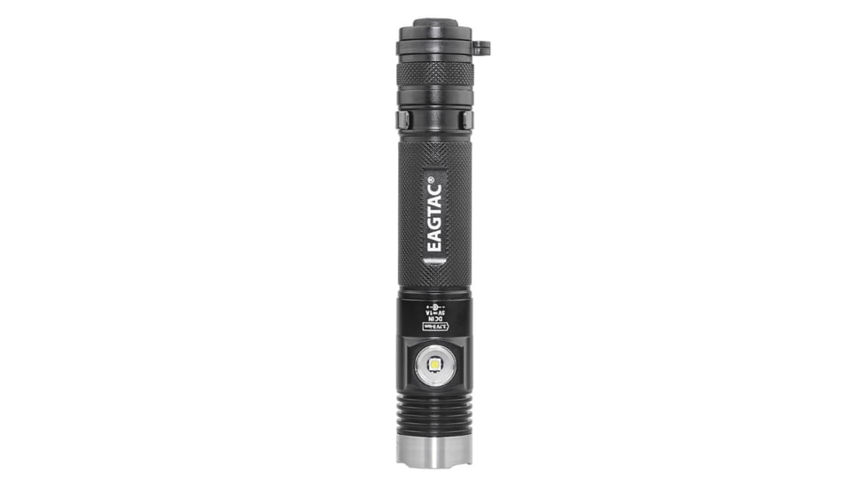 EAGTAC DX30LC2-SR Side-LED Rechargeable Flashlight Kit, Spot XP-L HI V2 NW w/ Flood Nichia 219B CRI92 5700K LED, 1080lm/390lm, Black, DX30LC2SR-XPLHINW-SIDE219B-KIT