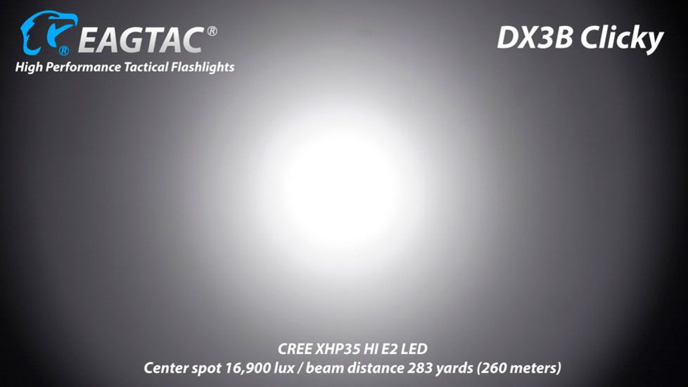 EAGTAC DX3B Clicky Rechargeable XHP50.2 LED 2500 Lumen LED Flashlight, Black, Small 4249