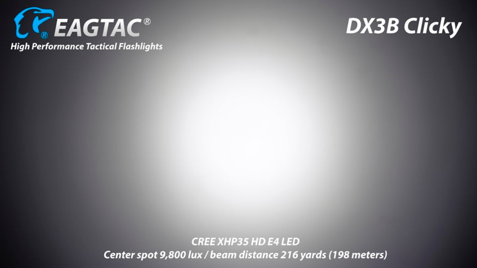EAGTAC DX3B Clicky Rechargeable XHP50.2 NW LED 2325 Lumen Flashlight, Black, DX3B-CLICKY-XHP502-REG-NW