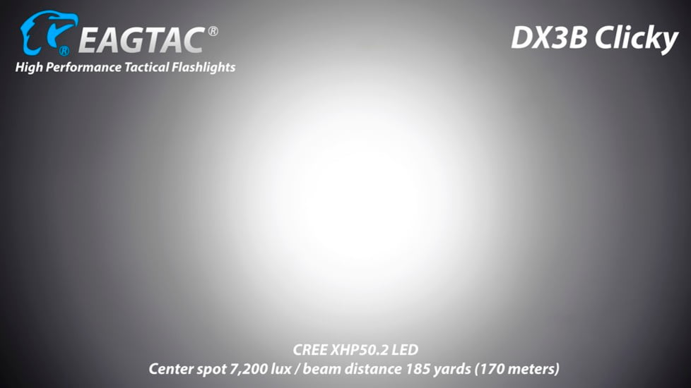 EAGTAC DX3B Clicky Rechargeable XHP50.2 NW LED 2325 Lumen Flashlight, Black, DX3B-CLICKY-XHP502-REG-NW
