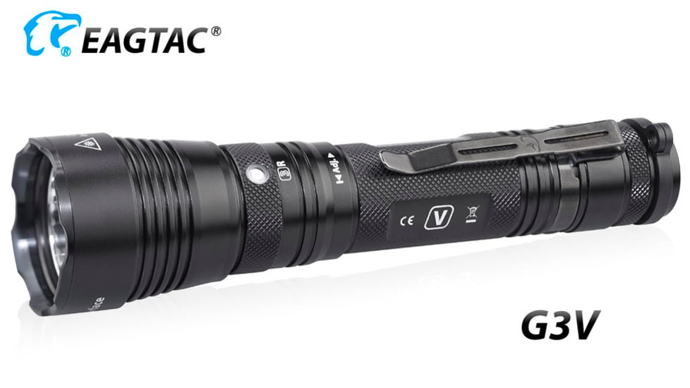 EAGTAC G3V XHP70.2 Flashlight, 21700 5000mAh li-ion, NW LED, 2990 Lumen, Black, G3V-XHP702-NW