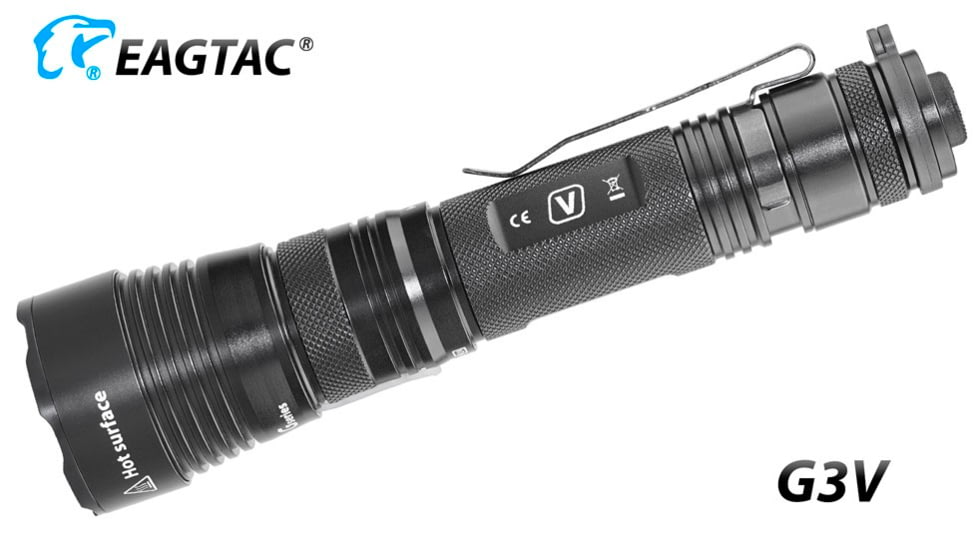 EAGTAC G3V XHP70.2 Flashlight, 21700 5000mAh li-ion, NW LED, 2990 Lumen, Black, G3V-XHP702-NW