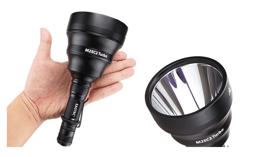 Eagtac M25C2 Turbo  Flashlight, XM-L2 CW U2 LED, 1180lm, Black 2259