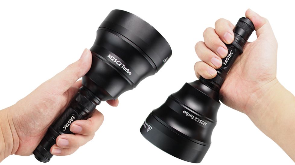 Eagtac M25C2 Turbo  Flashlight, XM-L2 CW U2 LED, 1180lm, Black 2259