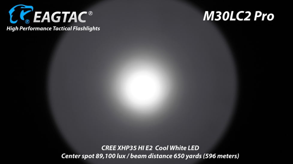 EAGTAC M30LC2 Pro Flashlight, XHP35 HI CW LED, 1870lm, Black, M30LC2-XHP35-HI-PRO-CW
