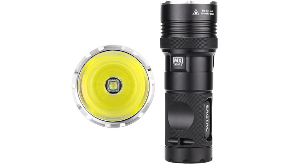 EAGTAC MX25L4 Flashlight, XHP50 J4 LED, 3640lm, Black, MX25L4-XHP50-BASE-CW