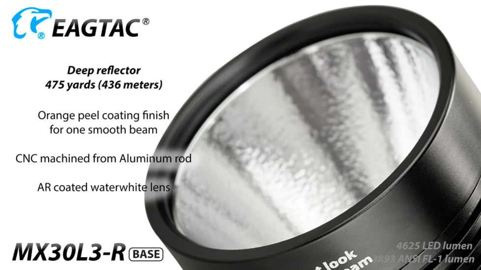 EAGTAC MX30L3-R Flashlight Kit, XHP70 N2 NW LED, 4322lm, Black, MX30L3R-XHP70-KIT-NW