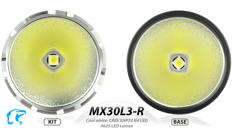 EAGTAC MX30L3-R Flashlight Kit, XHP70 N2 NW LED, 4322lm, Black, MX30L3R-XHP70-KIT-NW