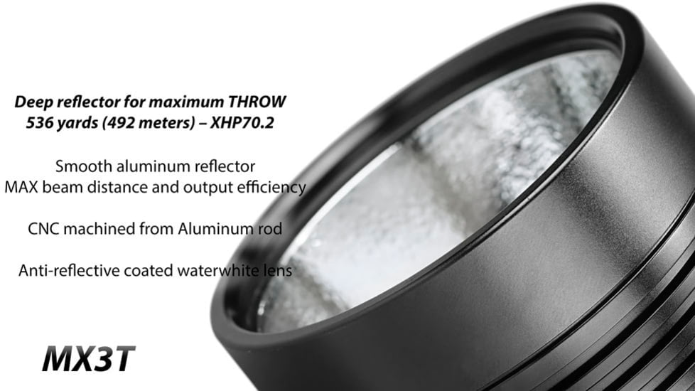 EAGTAC MX3T Flashlight, XHP70.2 CW LED, 4850lm, Black, MX3T-XHP702-REG-CW