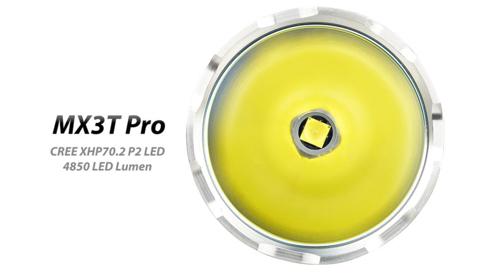 EAGTAC MX3T Pro Flashlight, XHP70.2 CW LED, 4850lm, Black, MX3T-XHP702-PRO-CW