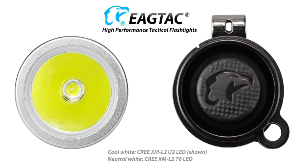 EAGTAC P25LC2 Diffuser Flashlight, XM-L2 U2 NW w/ LEDarray LED, 1150lm w/ 475lm, Black, P25LC2-Diffuser-XML2-NW