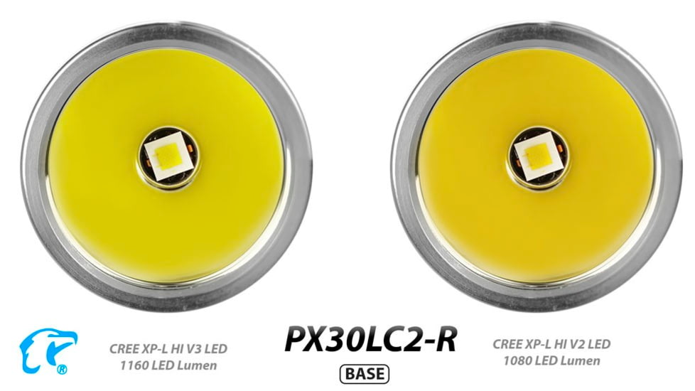 EAGTAC PX30LC2-R Base Flashlight, Nichia 219C CRI92 4000K LED, 800lm, Black, PX30LC2R-219C-BASE-NW