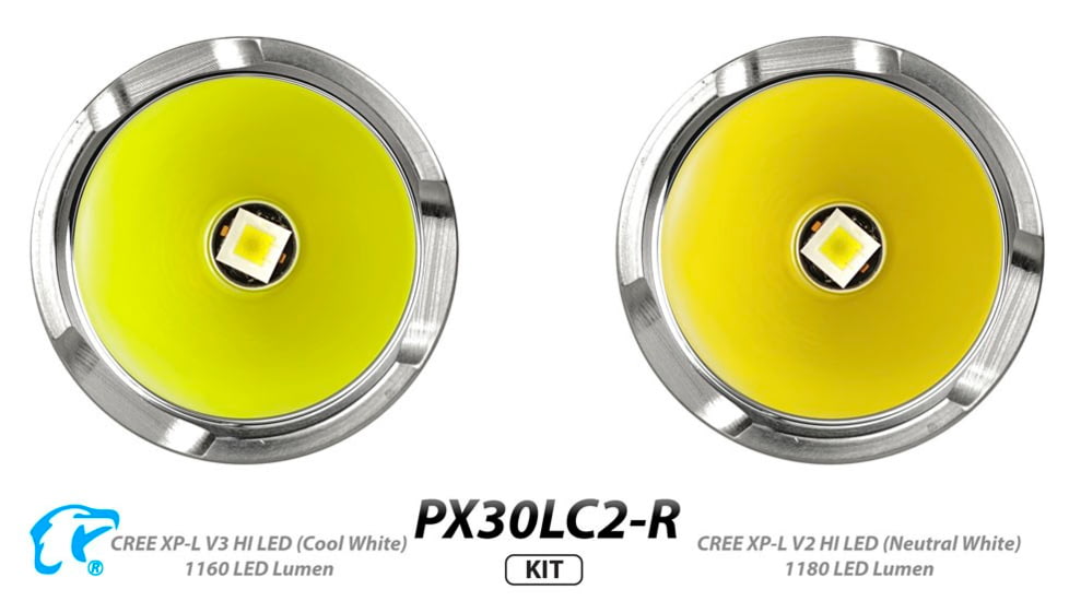 EAGTAC PX30LC2-R Base Flashlight, Nichia 219C CRI92 4000K LED, 800lm, Black, PX30LC2R-219C-BASE-NW