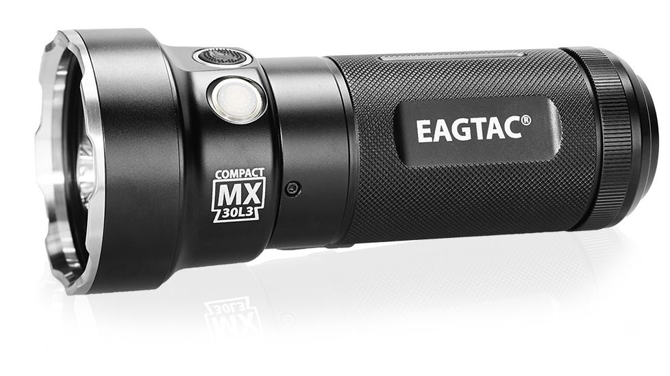 Eagtac Rechargeable MX30L3C-R 6219C 4000K LED Flashlight, Black, Medium, MX30L3CR6*219C