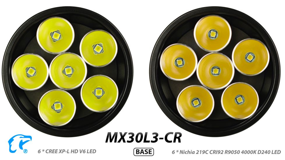 Eagtac Rechargeable MX30L3C-R 6219C 4000K LED Flashlight, Black, Medium, MX30L3CR6*219C