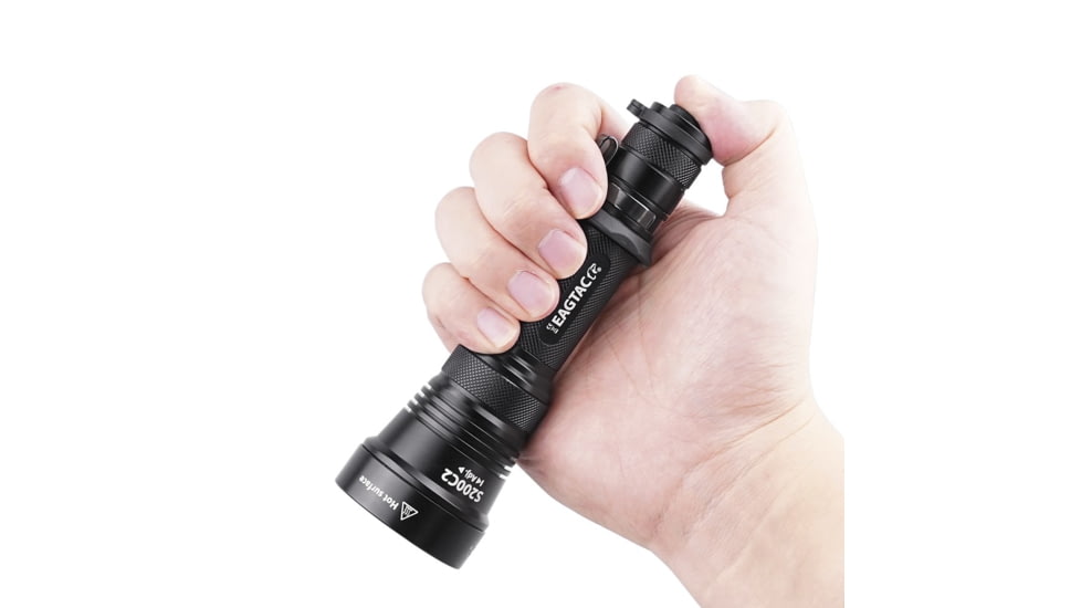 EAGTAC S200C2 Flashlight, XM-L2 U4 CW LED, 1278lm, Black, S200C2-XML2-BASE-CW