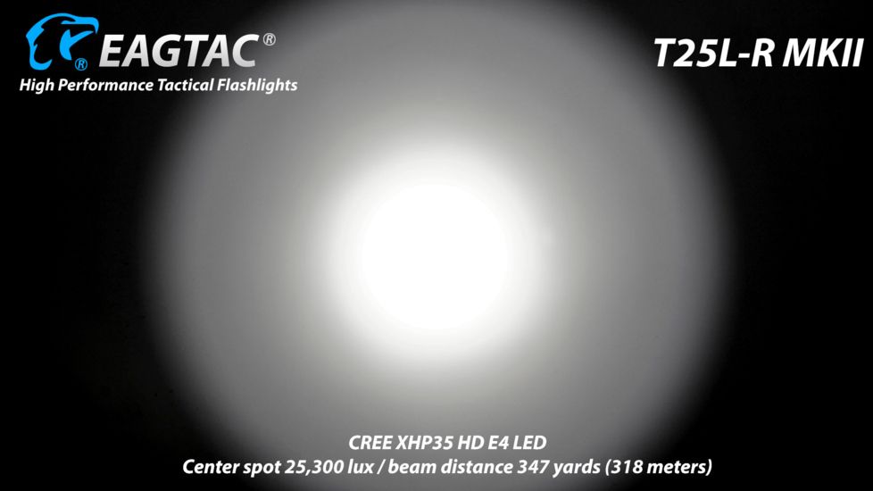 EAGTAC T25L-R MKII Flashlight Kit, XHP35 HD CW LED, 2200lm, Black, Medium 4110