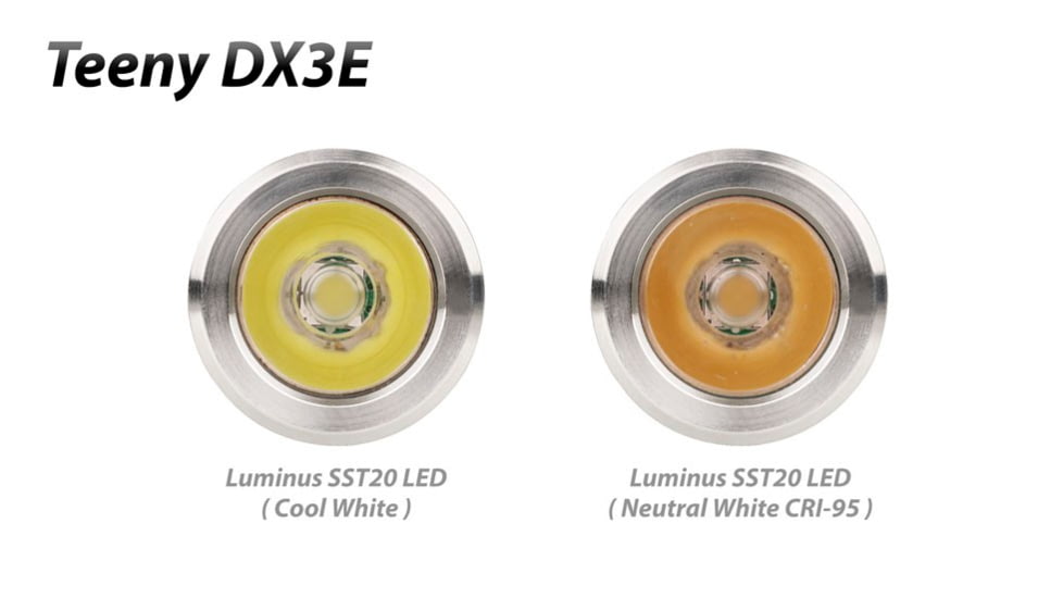 EAGTAC Teeny DX3E Flashlight, SST20 NW LED, 930lm, Black, Teeny DX3E-SST20-NCW