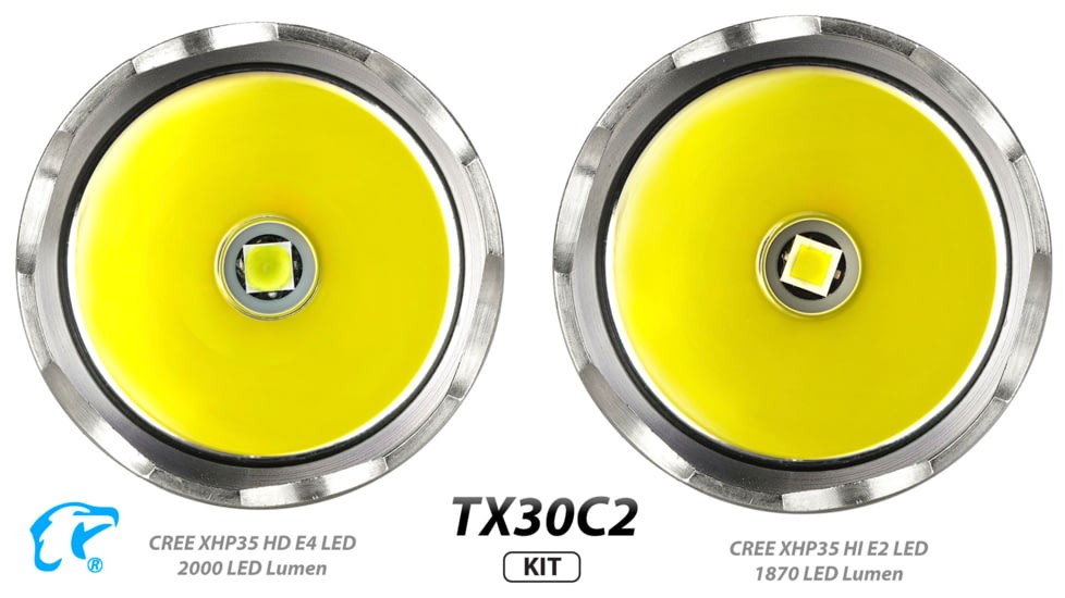 Eagtac TX30C2, XHP35 HD CW LED, 2000 lumens, Black, Flashlight Kit, 2939