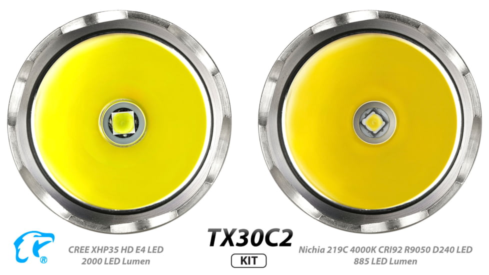 Eagtac TX30C2, XHP35 HD CW LED, 2000 lumens, Black, Flashlight Kit, 2939