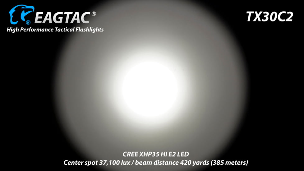 Eagtac TX30C2, XHP35 HD CW LED, 2000 lumens, Black, Flashlight Kit, 2939