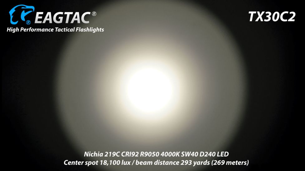 Eagtac TX30C2, XHP35 HD CW LED, 2000 lumens, Black, Flashlight Kit, 2939