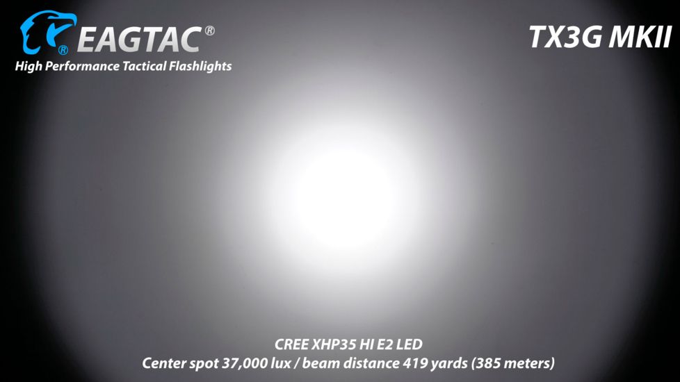 EAGTAC TX3G MKII Base Flashlight, XHP70.2 CW LED, 3550lm, Black, Medium 4269