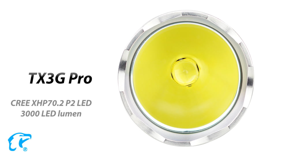 EAGTAC TX3G Pro Flashlight, XHP70.2 CW LED, 2000lm, Black, TX3G-XHP702-PRO-CW