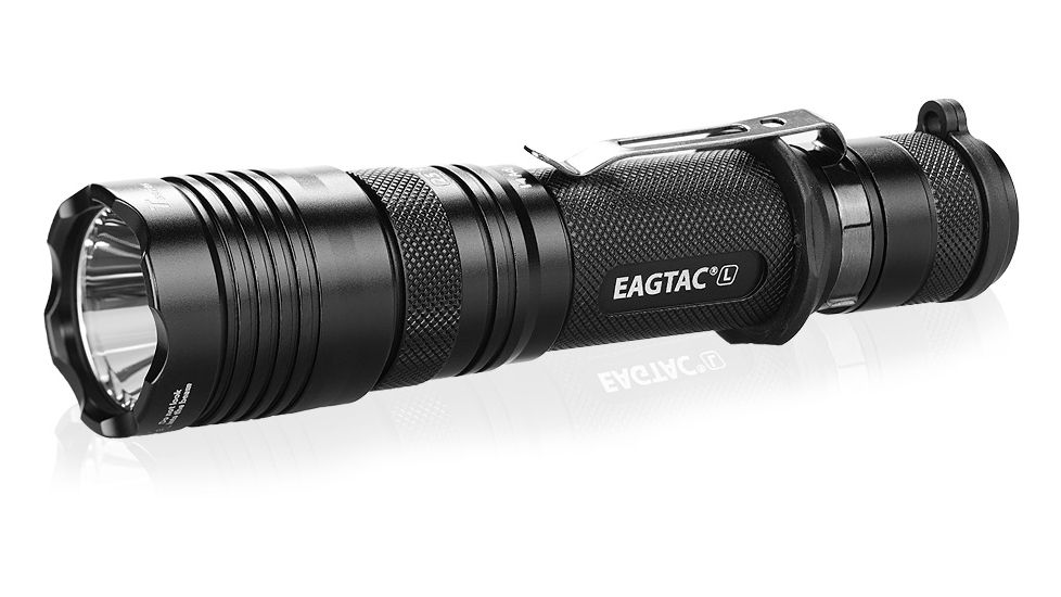 Eagtac USB Rechargeable T25LR XHP35 HD 2000 Lumen Tactical Flashlight KIT, Black, Medium, 2917